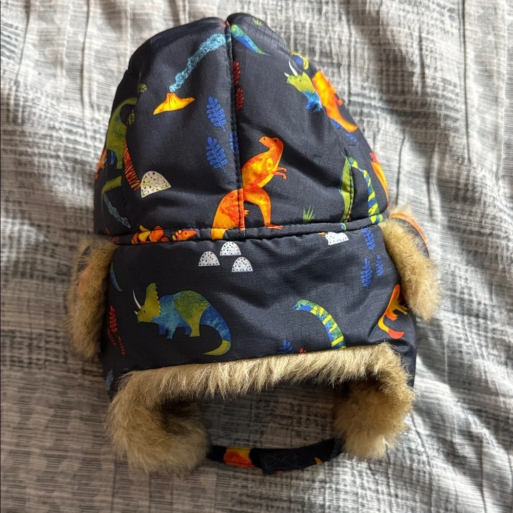 The Children's Place Colorful Dinosaur Hat with Faux Fur
